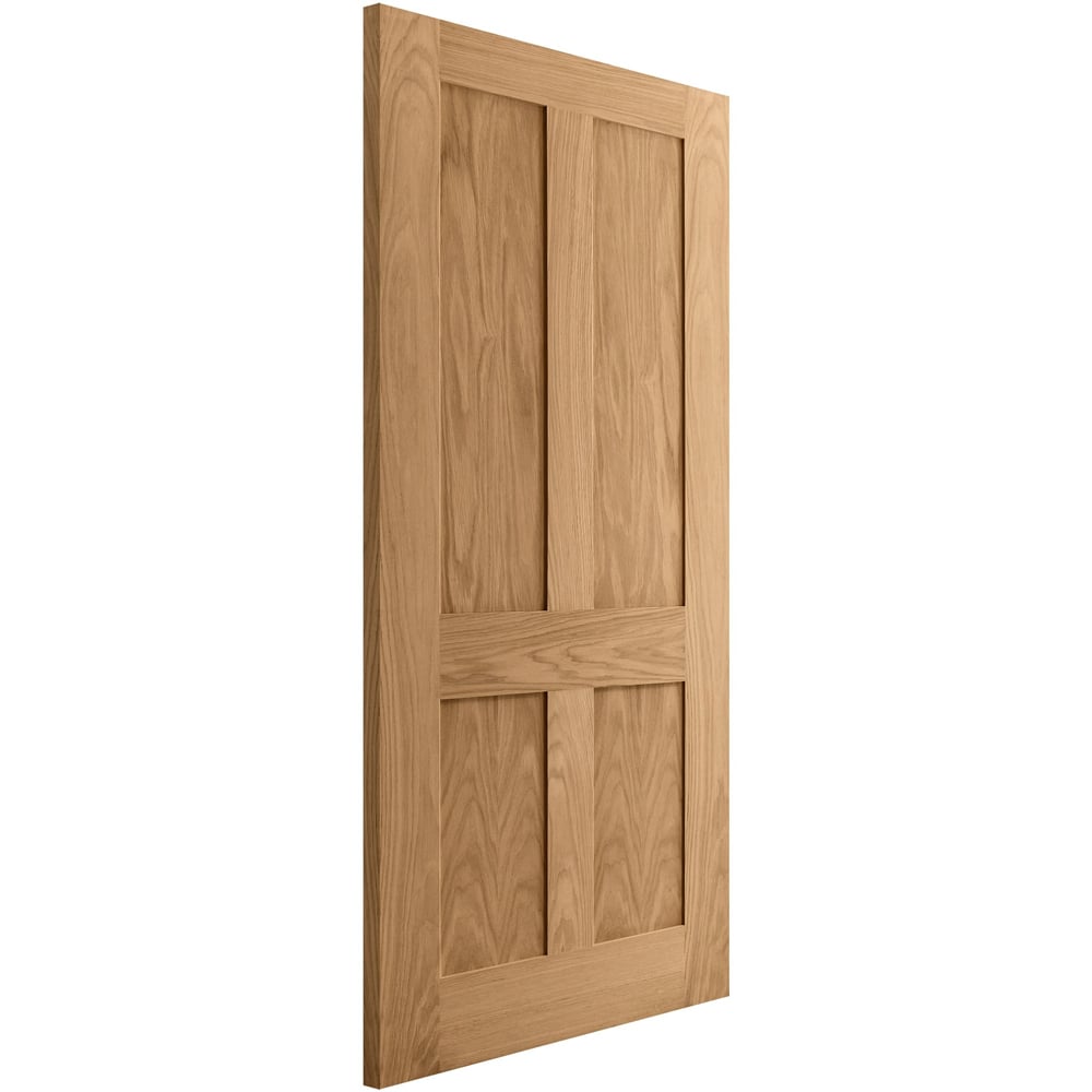 Victorian Oak Veneer 4 Panel Flat Internal Door 2040 x 726 x 40mm Image 3