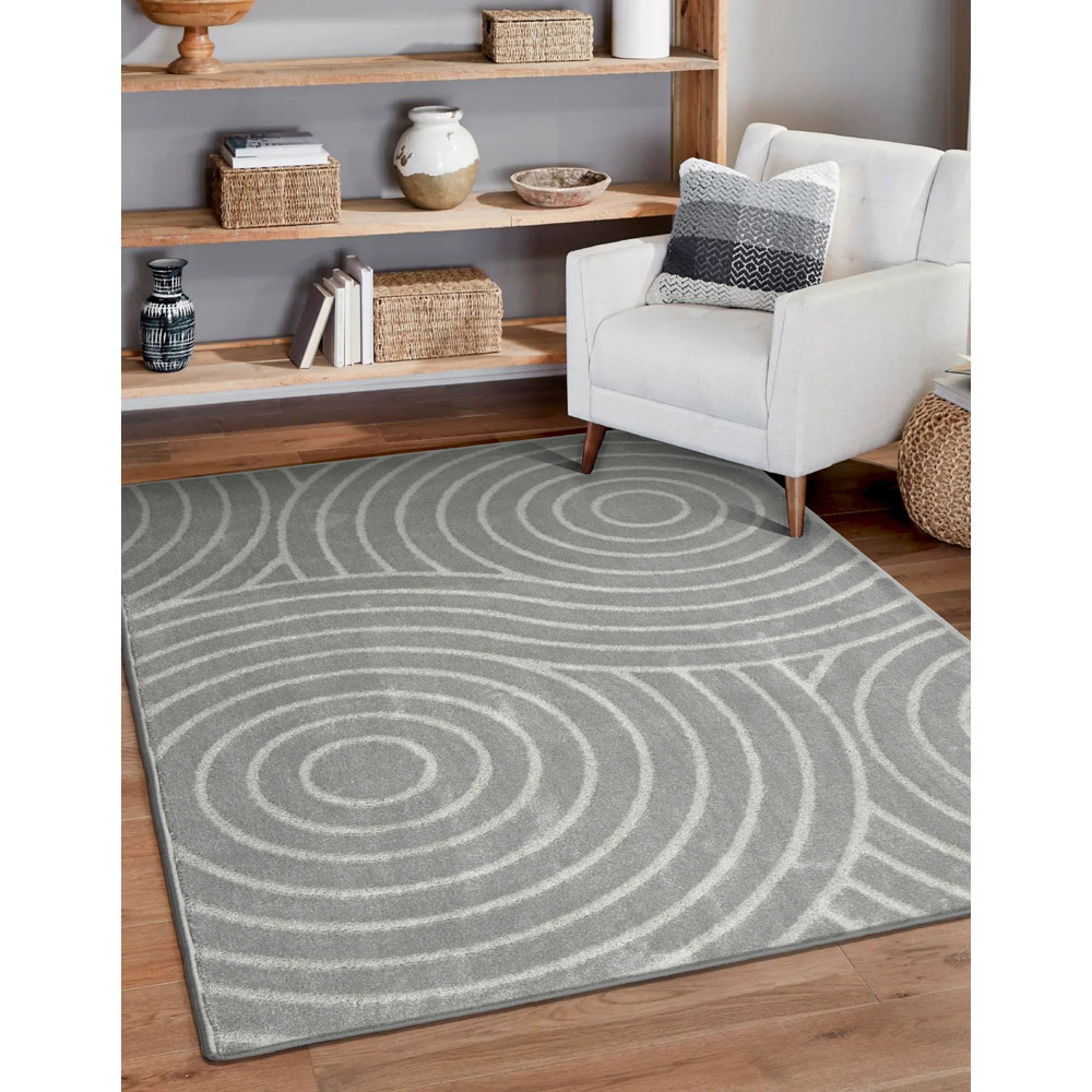 Eselle Rhythm Sculpt Grey Rug 120 x 170cm Image 5