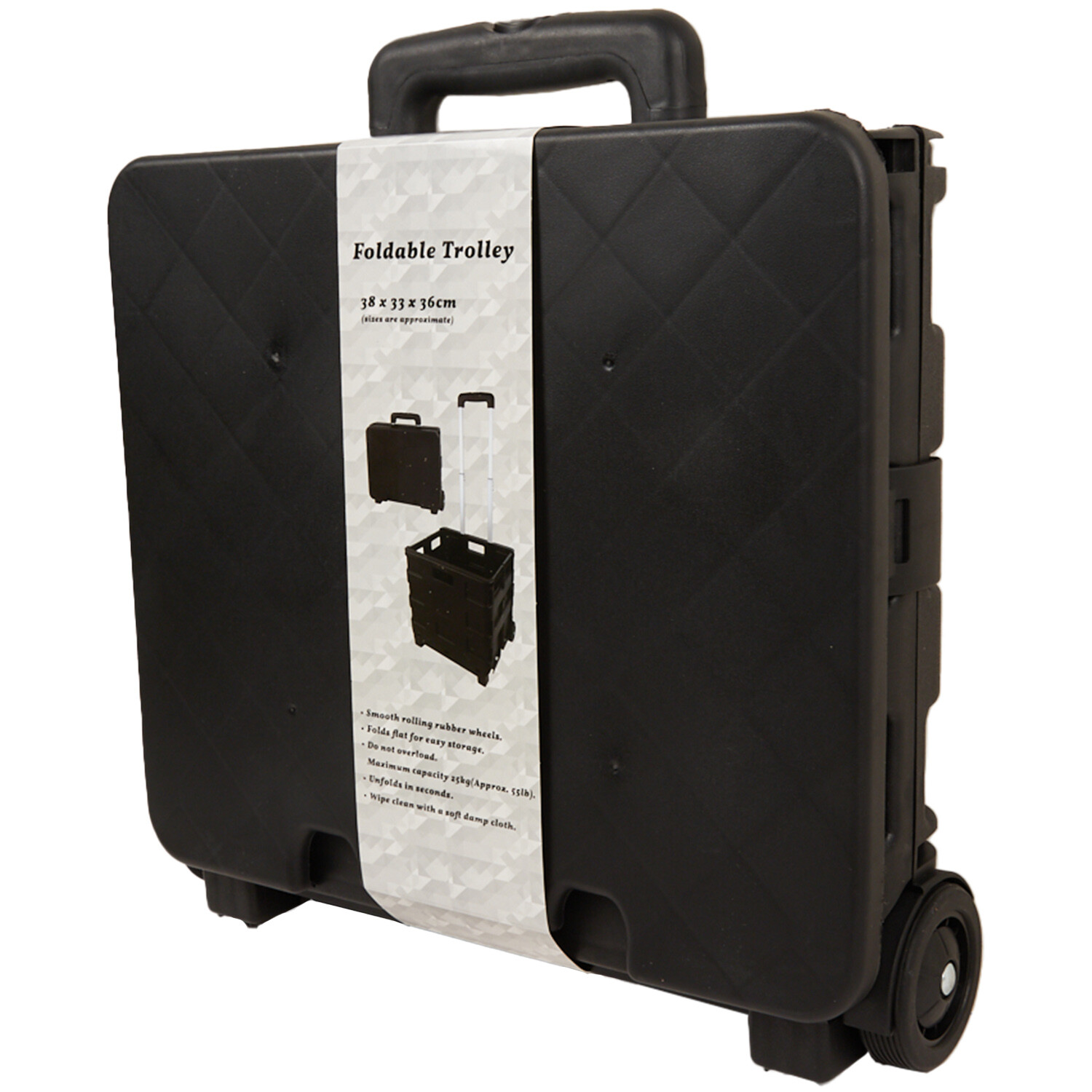 Black Lightweight Foldable Trolley Image 3