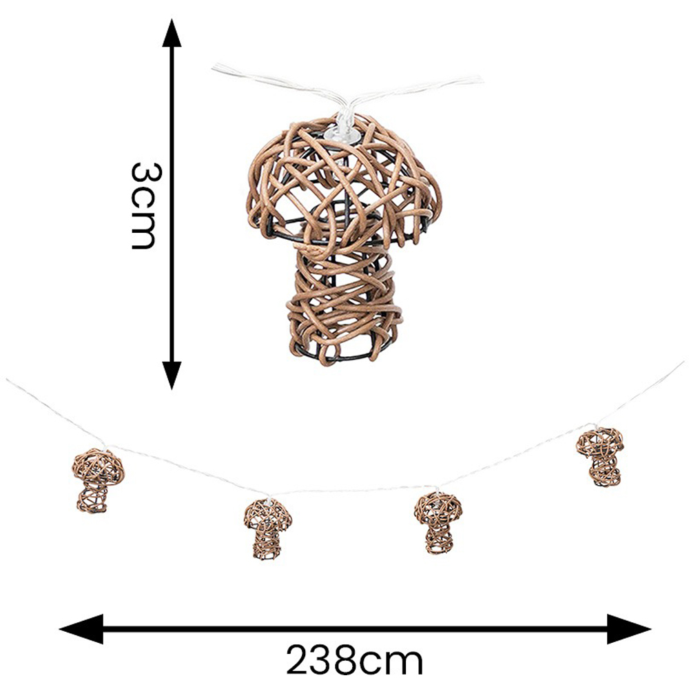 ValueLights Mushroom Rattan Battery Operated Outdoor Garden String Light 10 Pack Image 4