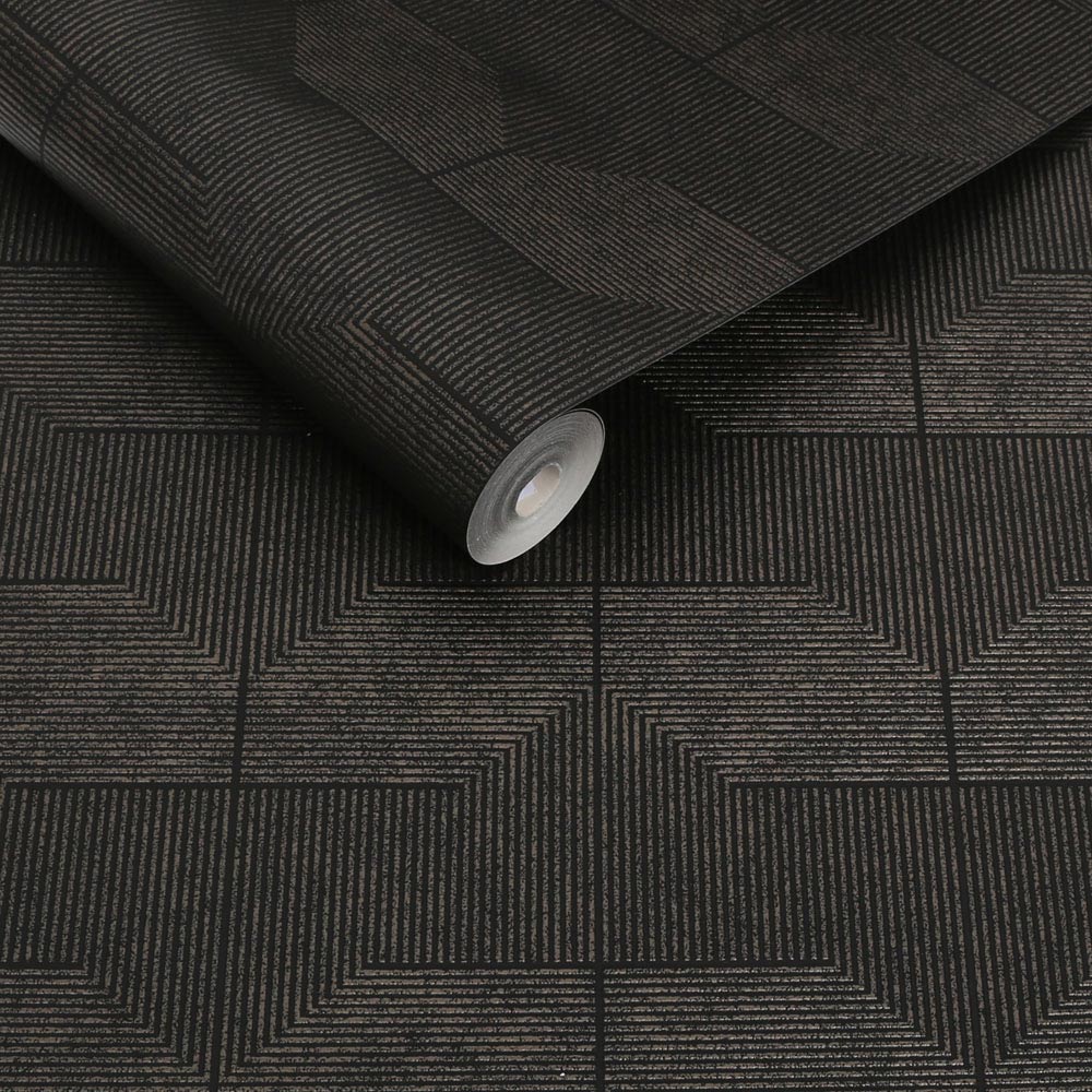 Superfresco Colours Illusion Charcoal Wallpaper Image 2