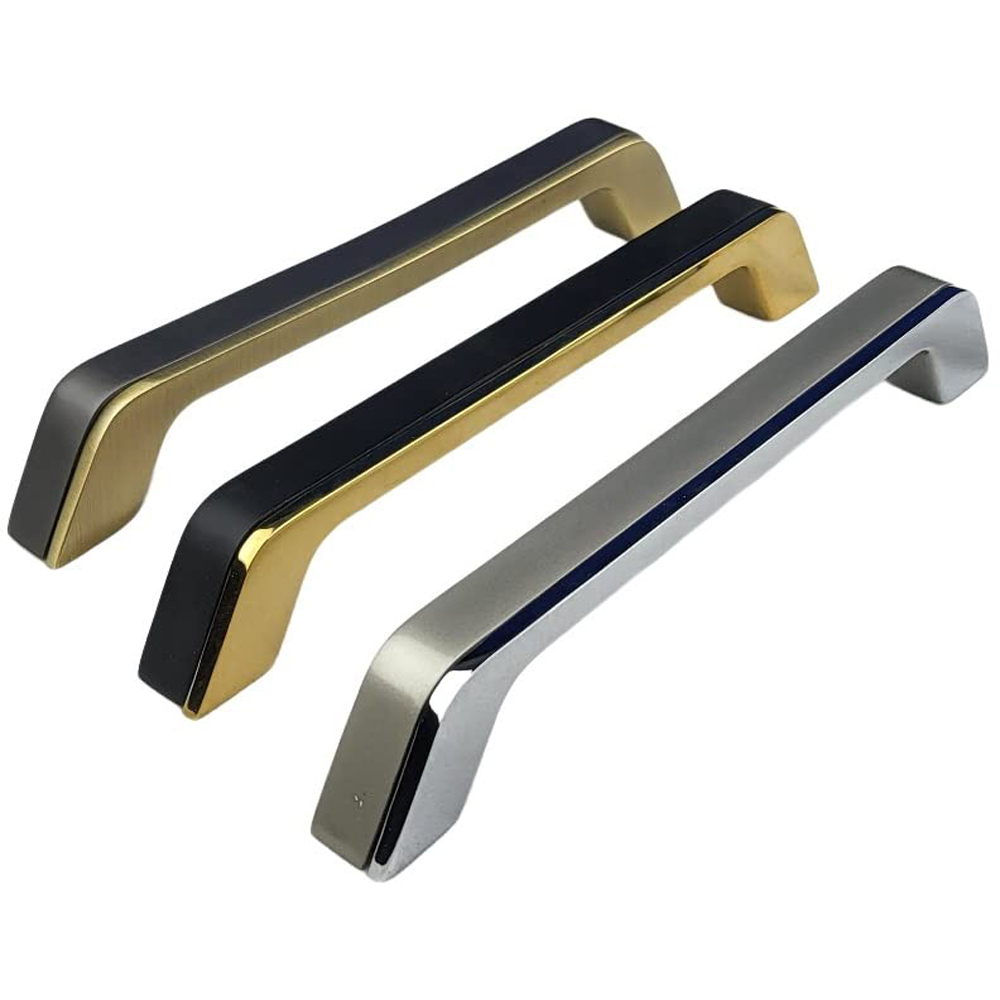 Golden Grace Satin Brass and Matt Grey Zeta Pull Handle Set 288mm Image 2