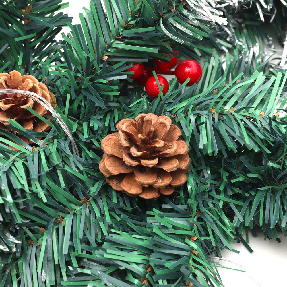 Living and Home Christmas Garland with Blue Flower and Berries 270cm Image 6