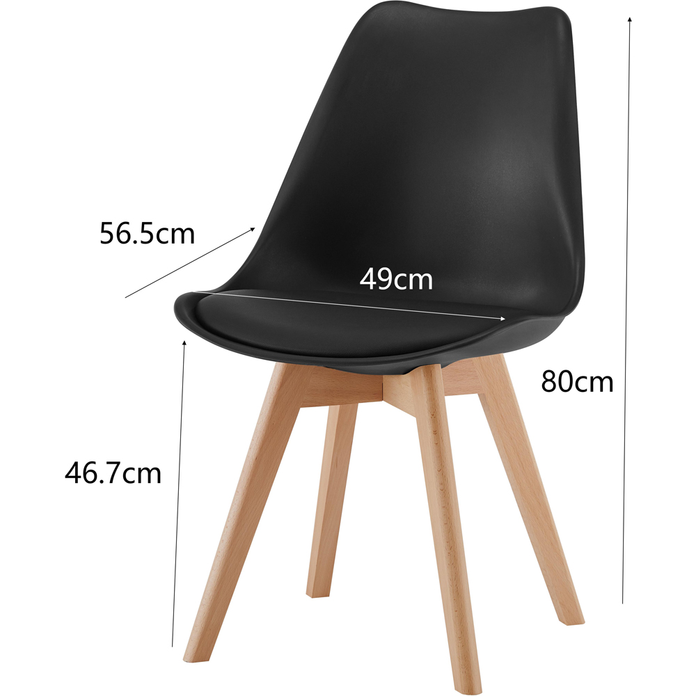 Comfy Living 4 Seater Rectangular Dining Set White and Black Image 9