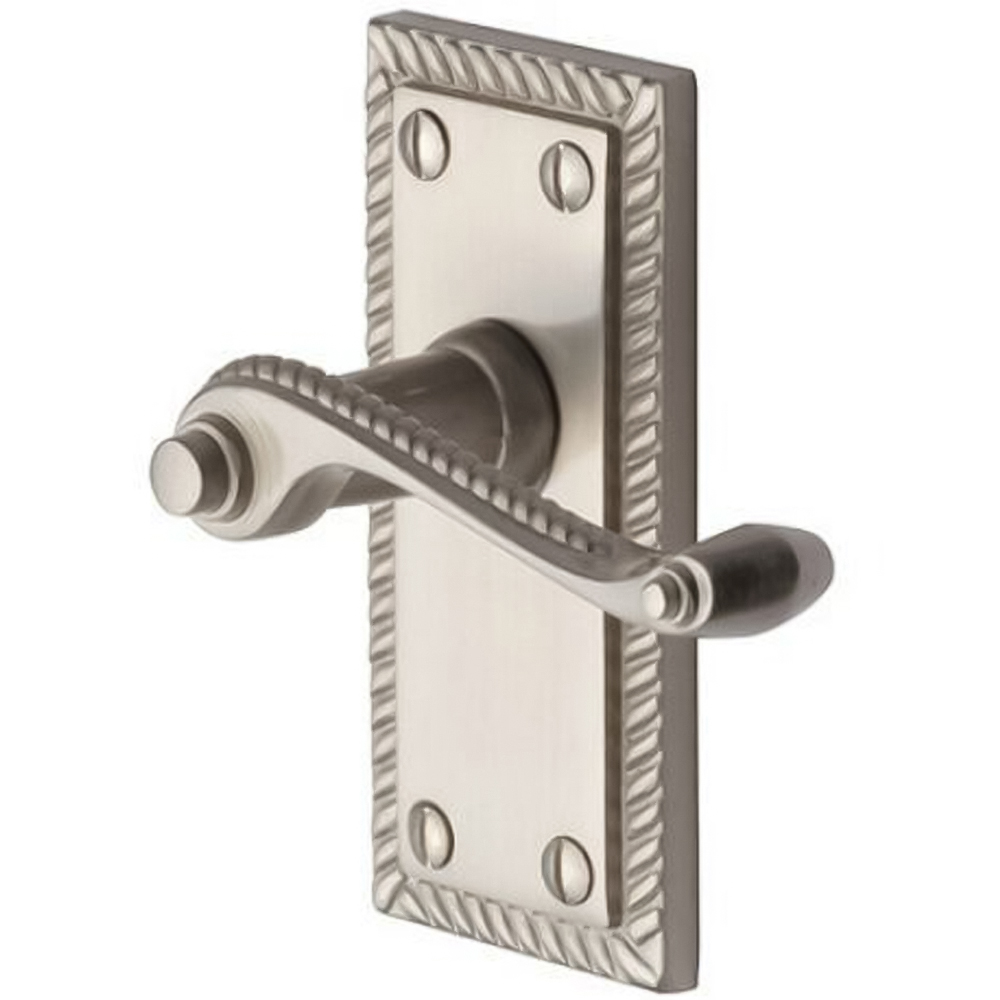 Golden Grace Satin Chrome Georgian Lever Latch Door Handle Set 5 Pack Image 3