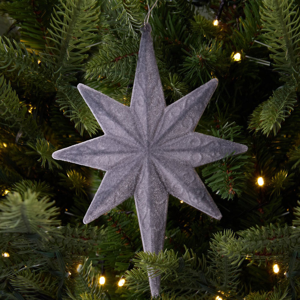 Flocked Atomic Star Hanging DecorationGrey Image 2