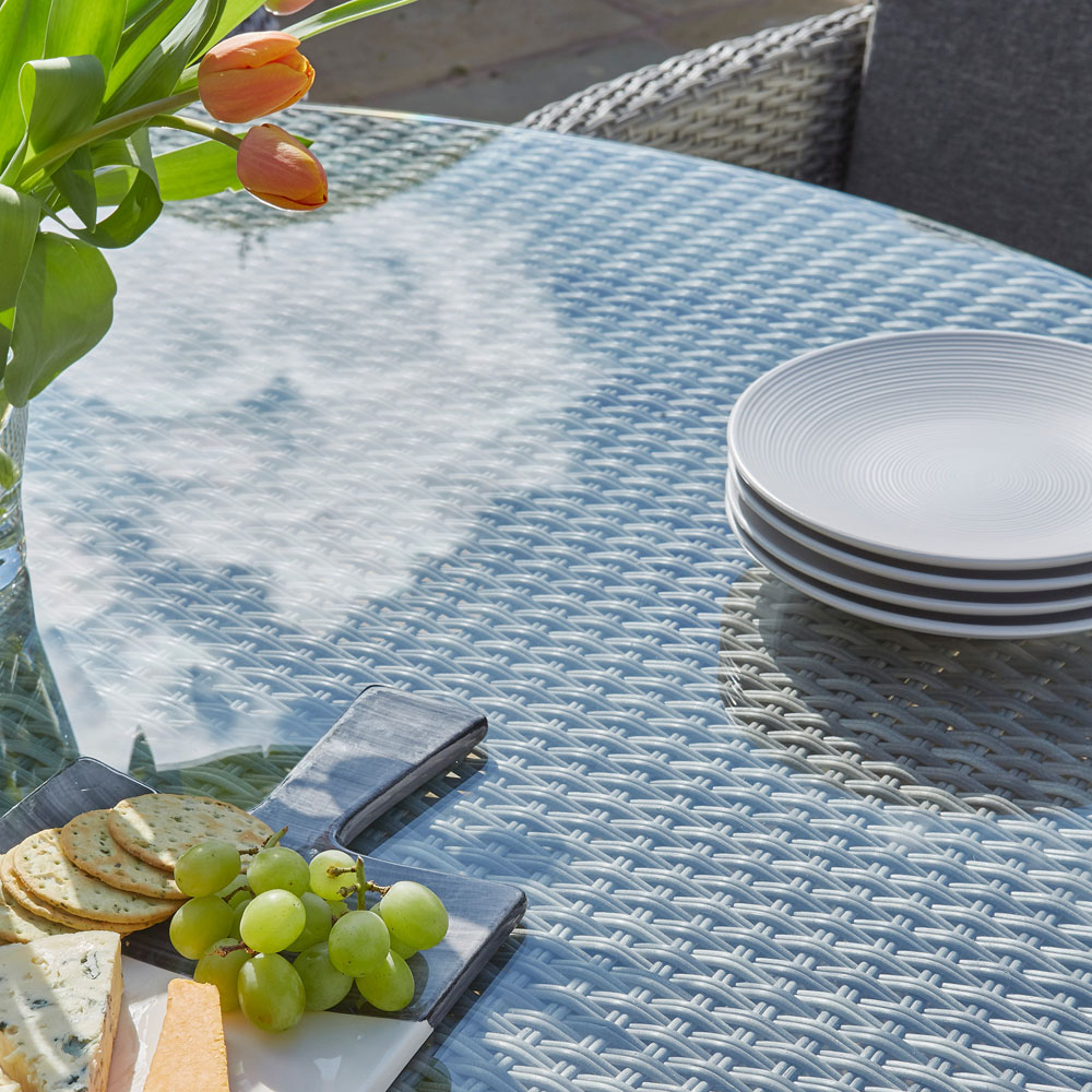 Norfolk Collection Burnham Grey Rattan 4 Seater Outdoor Dining Set Image 4