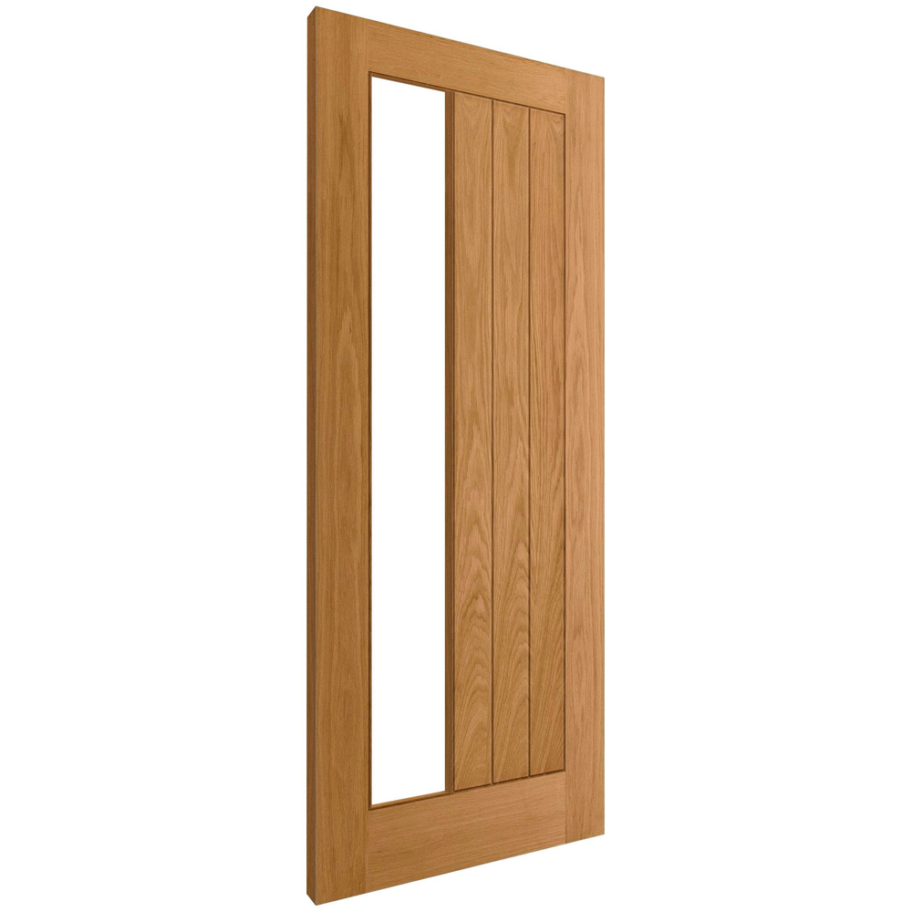 Farley Oak Veneer Finished Light Clear Offset Internal Glass Door 1981 x 762 x 35mm Image 2