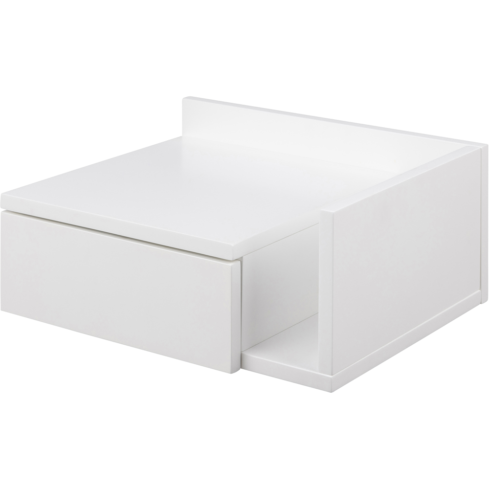 Florence Avignon Single Drawer and Single Shelf White Square Bedside Table Image 3