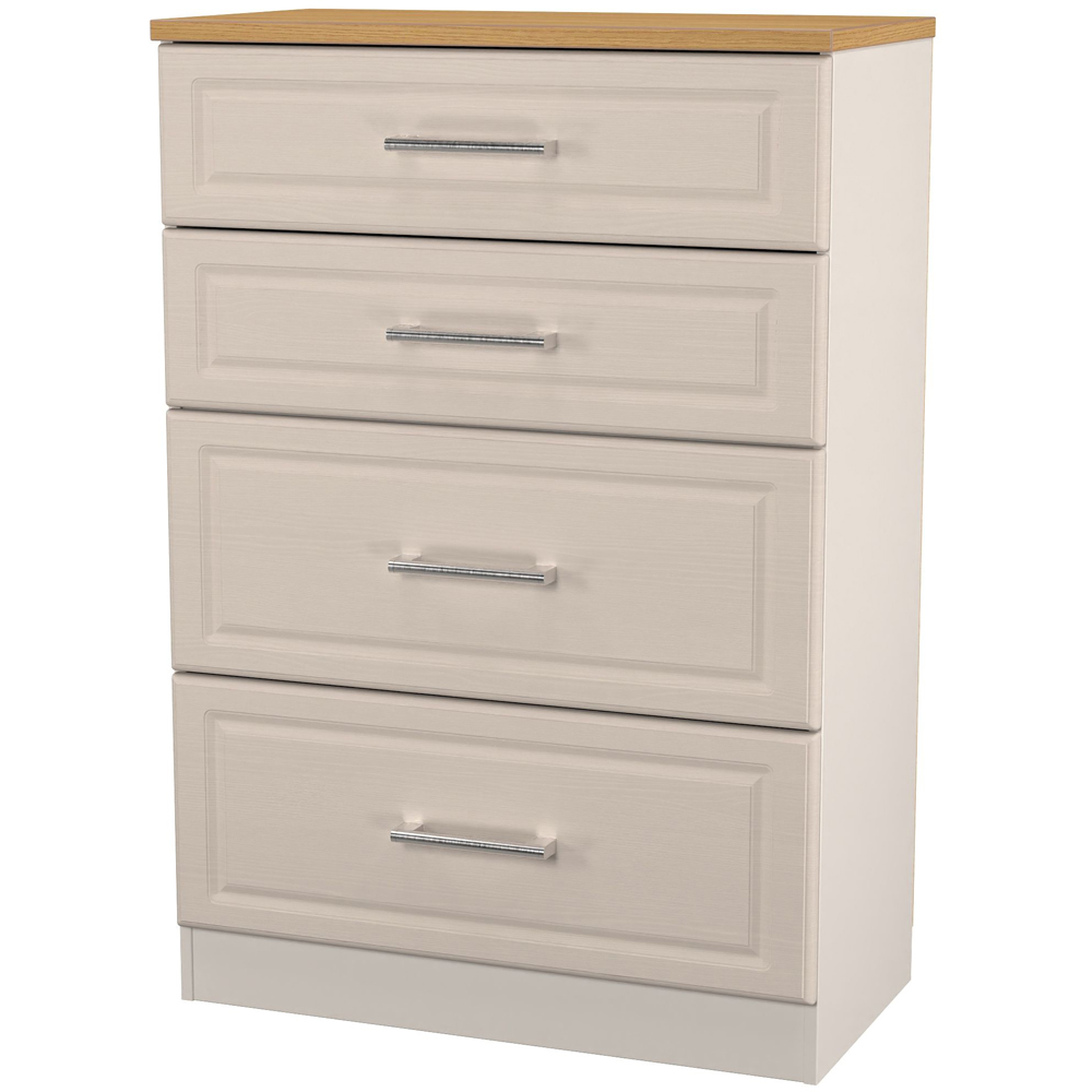 Crowndale Kent 4 Drawer Kashmir Ash and Modern Oak Deep Chest of Drawers Ready Assembled Image 4