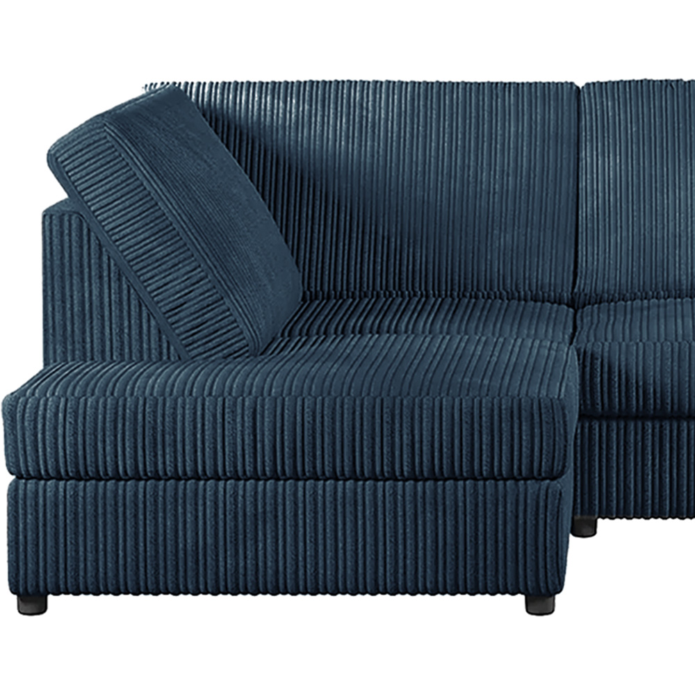 Luxor 4 Seater Navy Blue Jumbo Cord Full Back Left Hand L Shape Corner Sofa Image 3