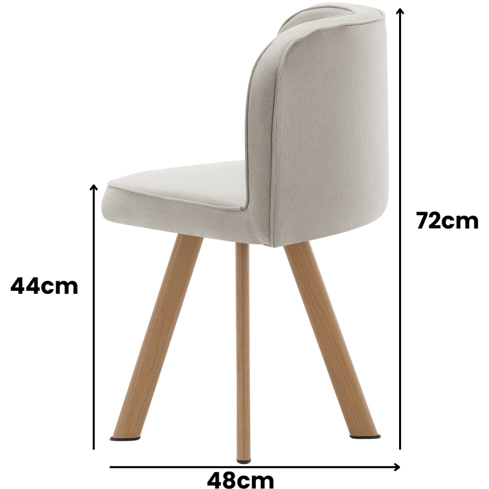 Kosy Koala 4 Seater Wooden Dining Set Light Brown Velvet Image 6