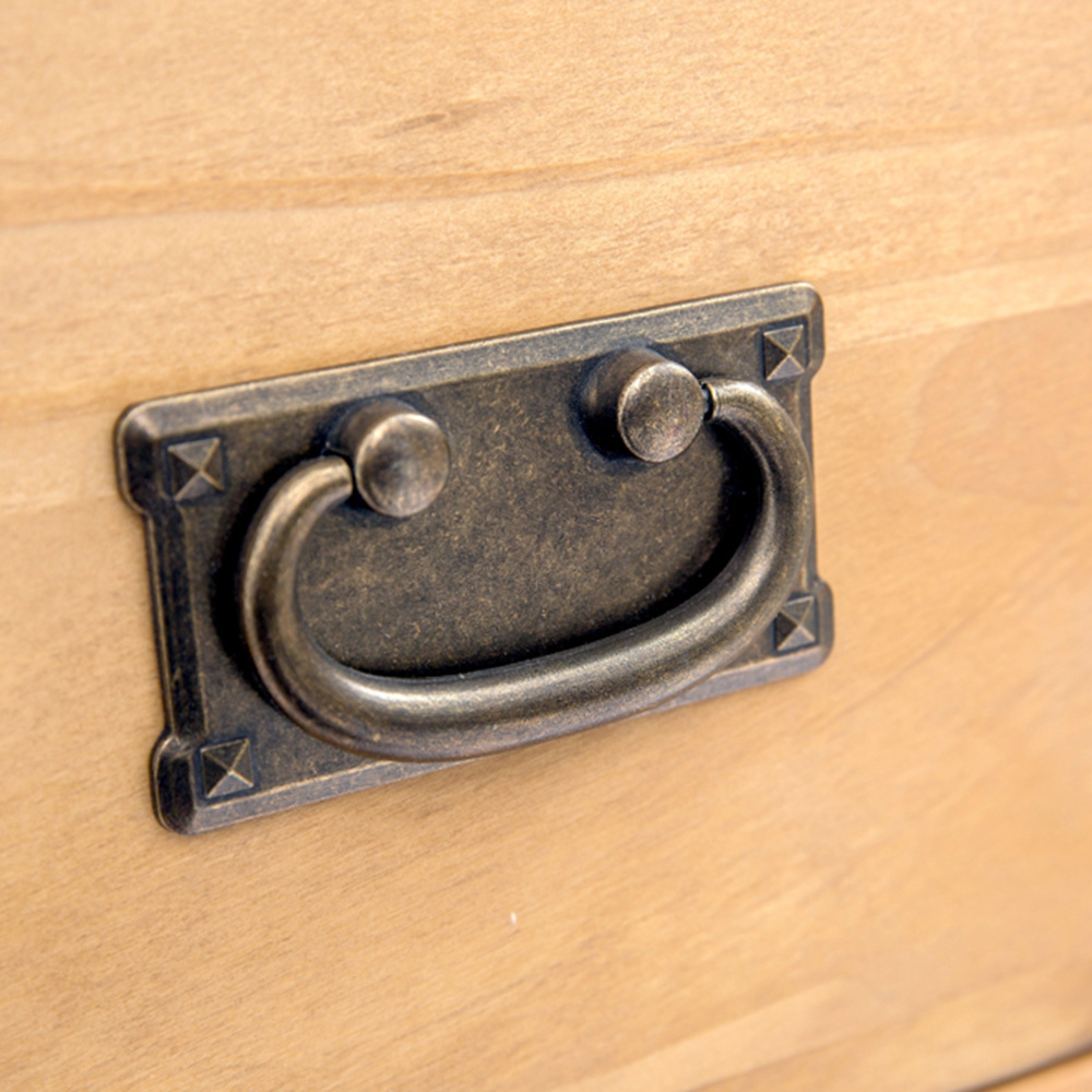 Cabinet Bits Lugo 6 Drawer Brown Brass Drop Handle Chest of Drawers Image 7