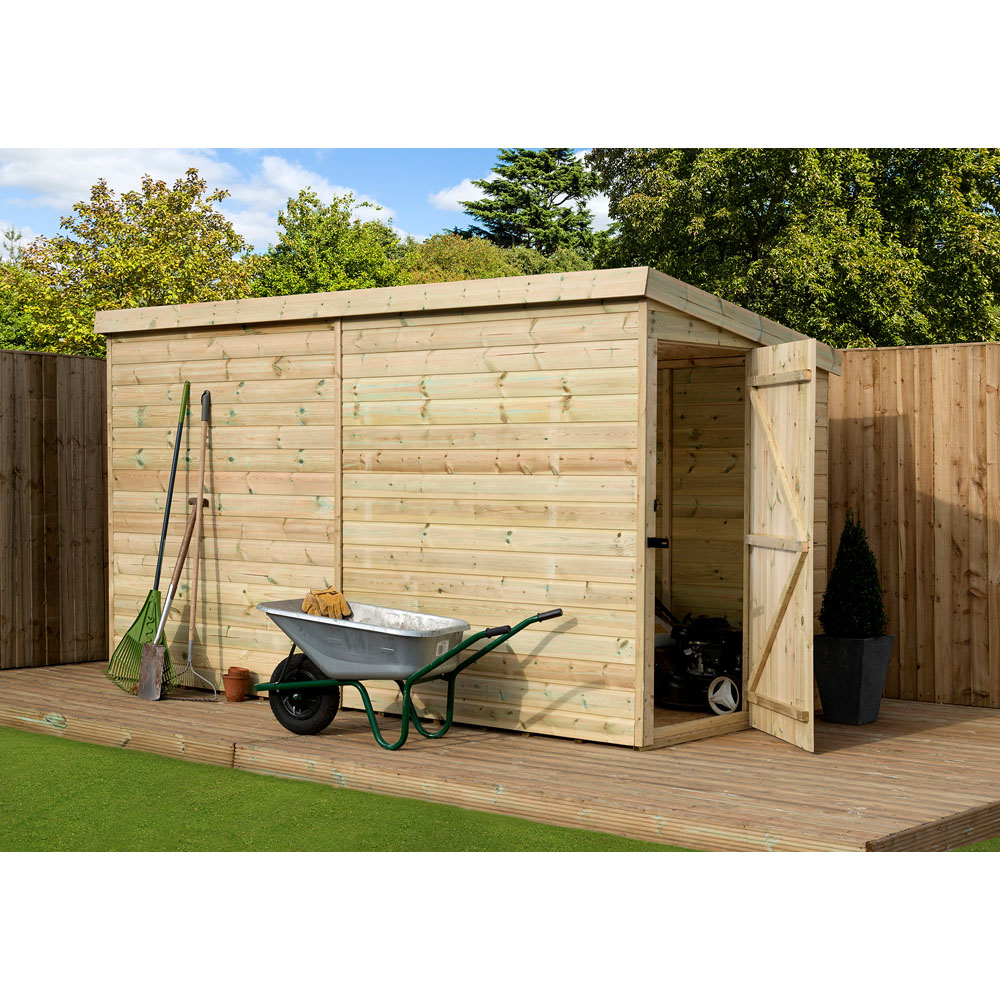 Empire Sheds 2000 12 x 4ft Tongue and Groove Wooden Pent Garden Shed Image 2