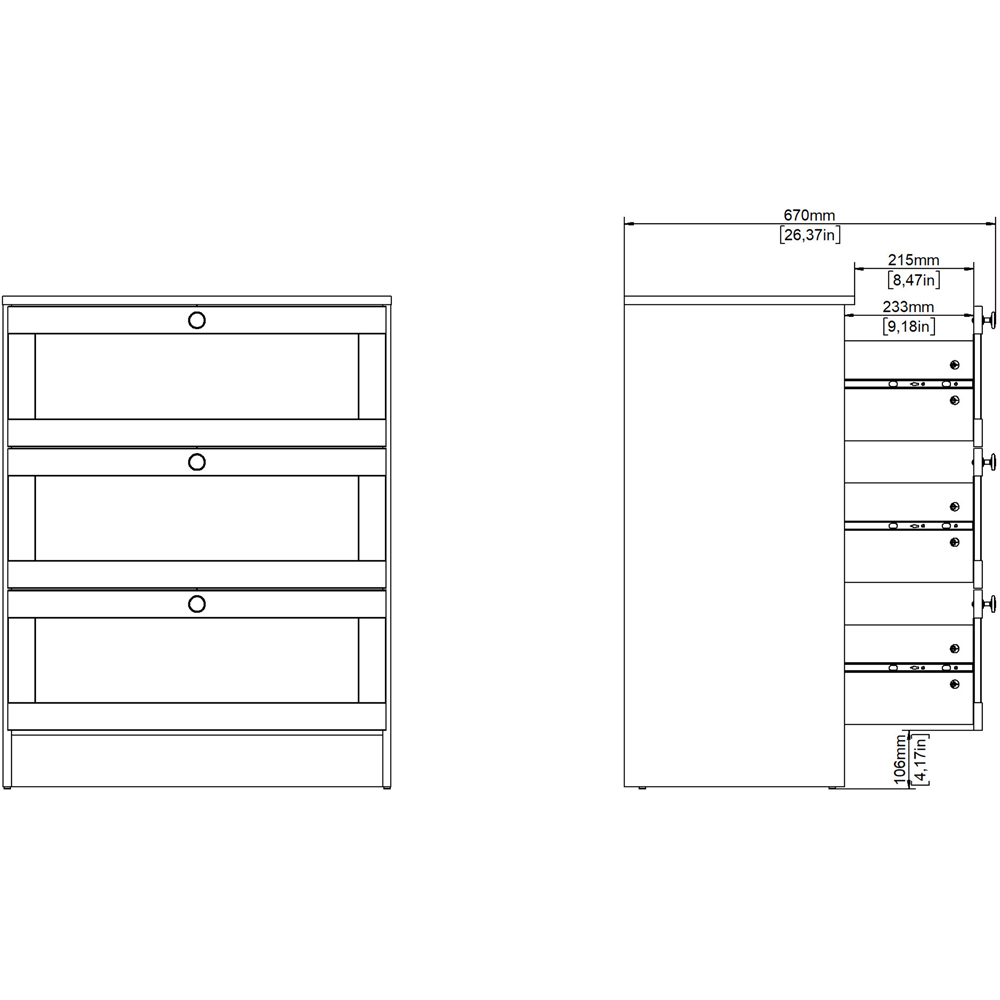 Florence 3 Drawer Jackson Hickory Chest of Drawers Image 9