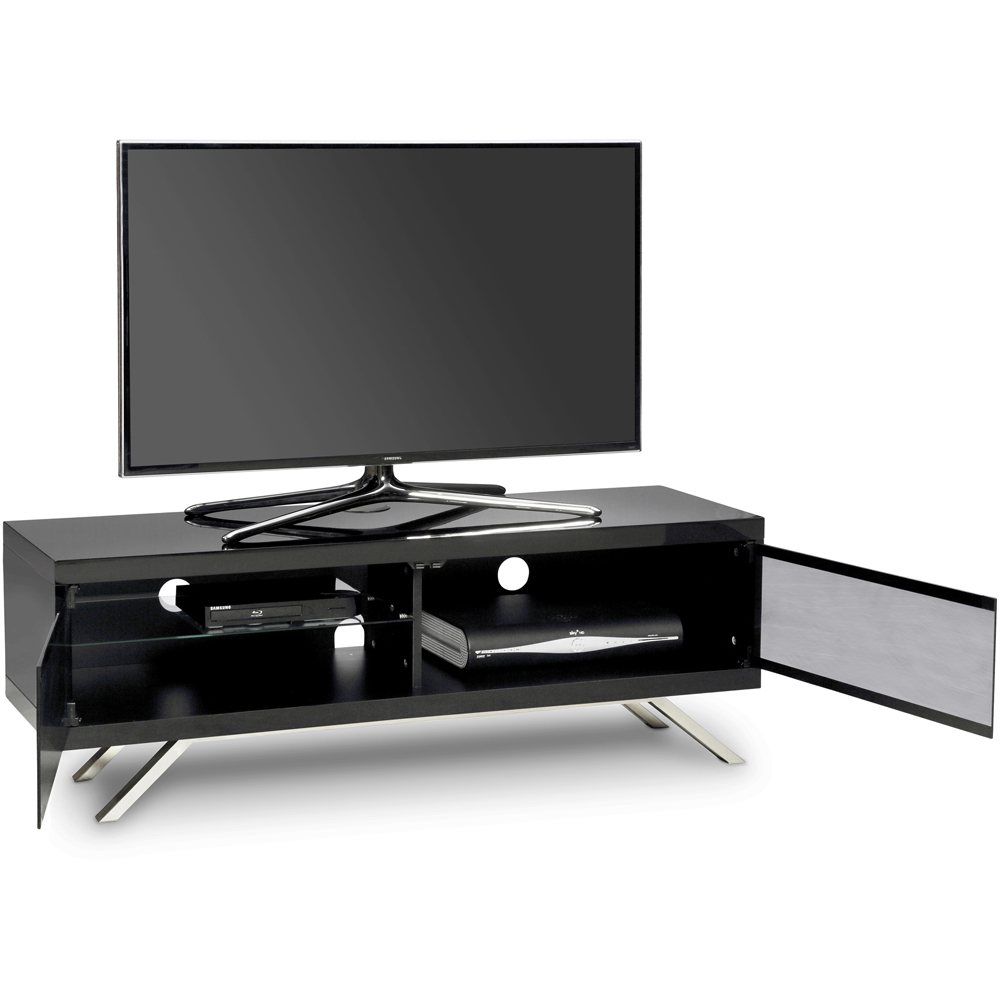 MDA Designs Tucana 1200 Hybrid 2 Drawer Black TV Cabinet Image 4