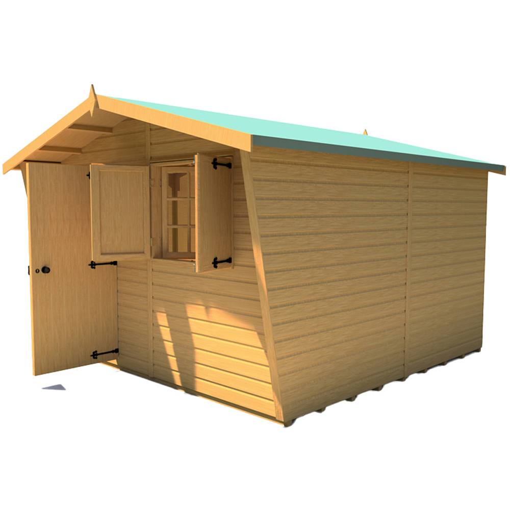 Shire 10 x 10ft Shiplap Style D Security Cabin Apex Garden Shed Image 3
