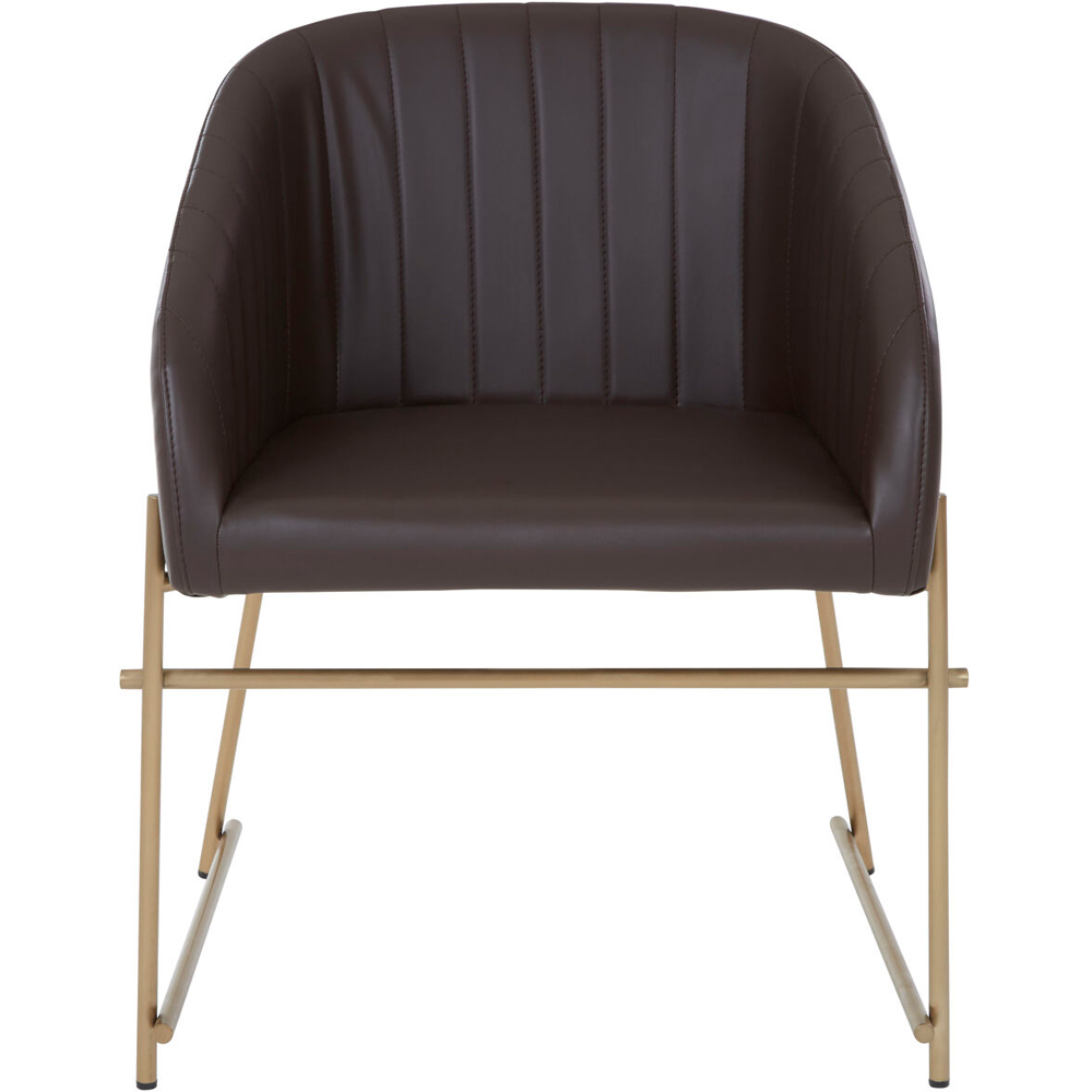 Premier Housewares Delta Brown Faux Leather Dining Chair Image 3