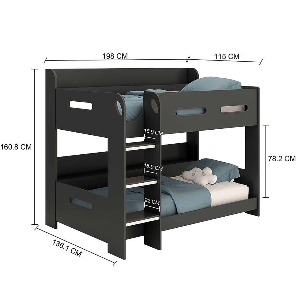 Kudl Anthracite Bunk Bed Image 4