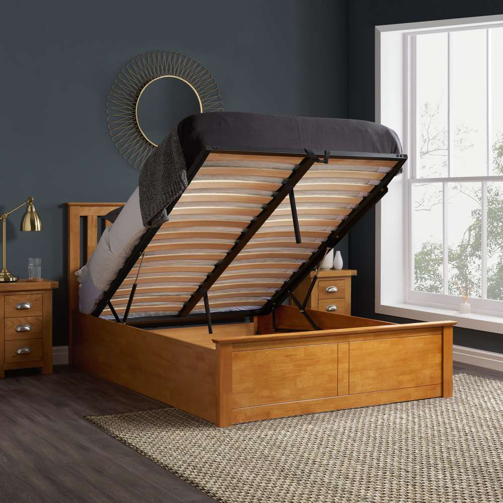 Phoenix Double Brown Ottoman Bed Image 8