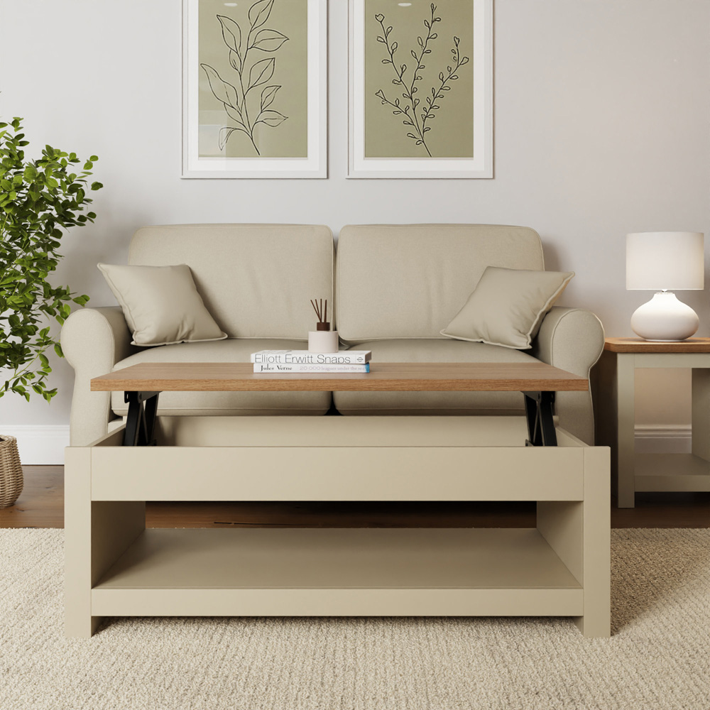 GFW Lancaster Cream Lift Up Coffee Table Image 8