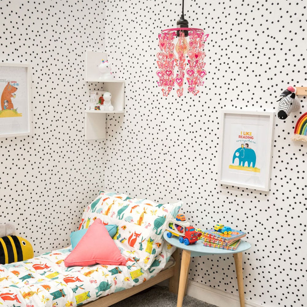 ValueLights Pink Hearts and Butterflies Pendant Light Lamp Shade Image 6