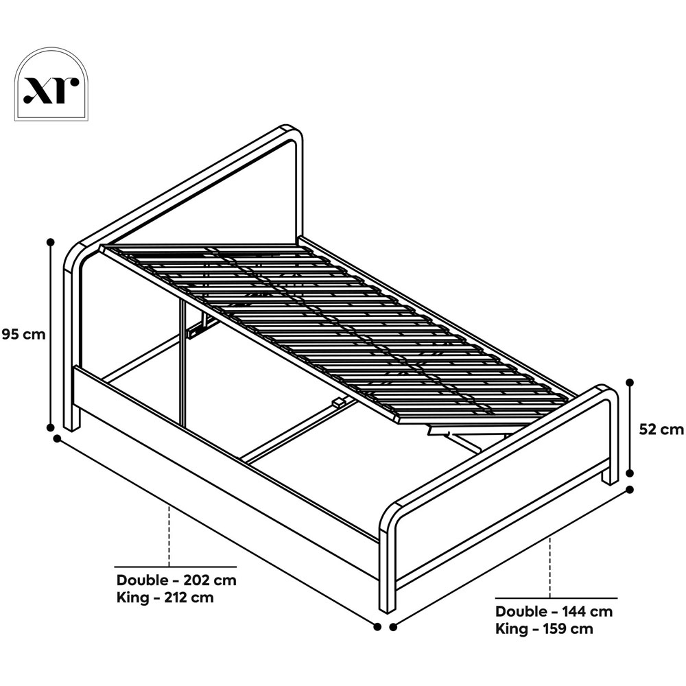 XR Living Leonie Double Ash and Natural Wooden Shadow Ottoman Bed Image 6