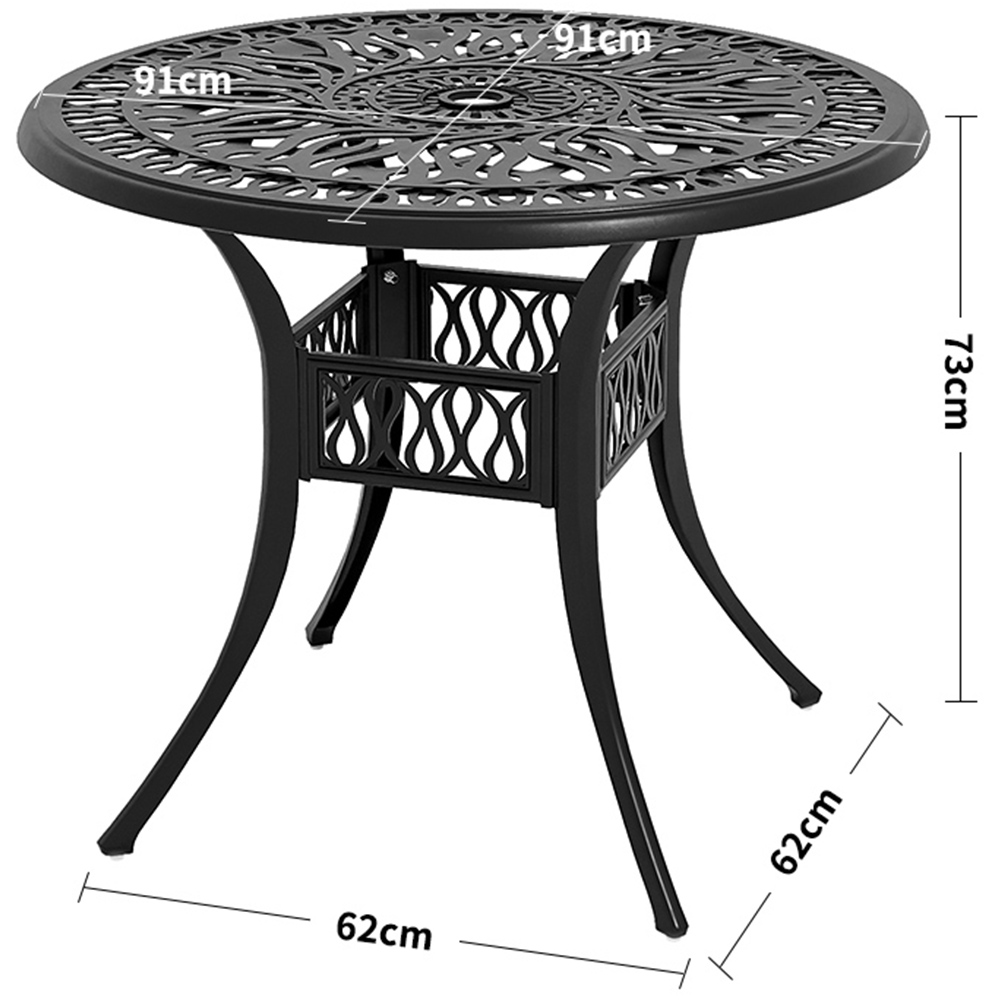 Living and Home 4 Seater Black Garden Bistro Set Image 7