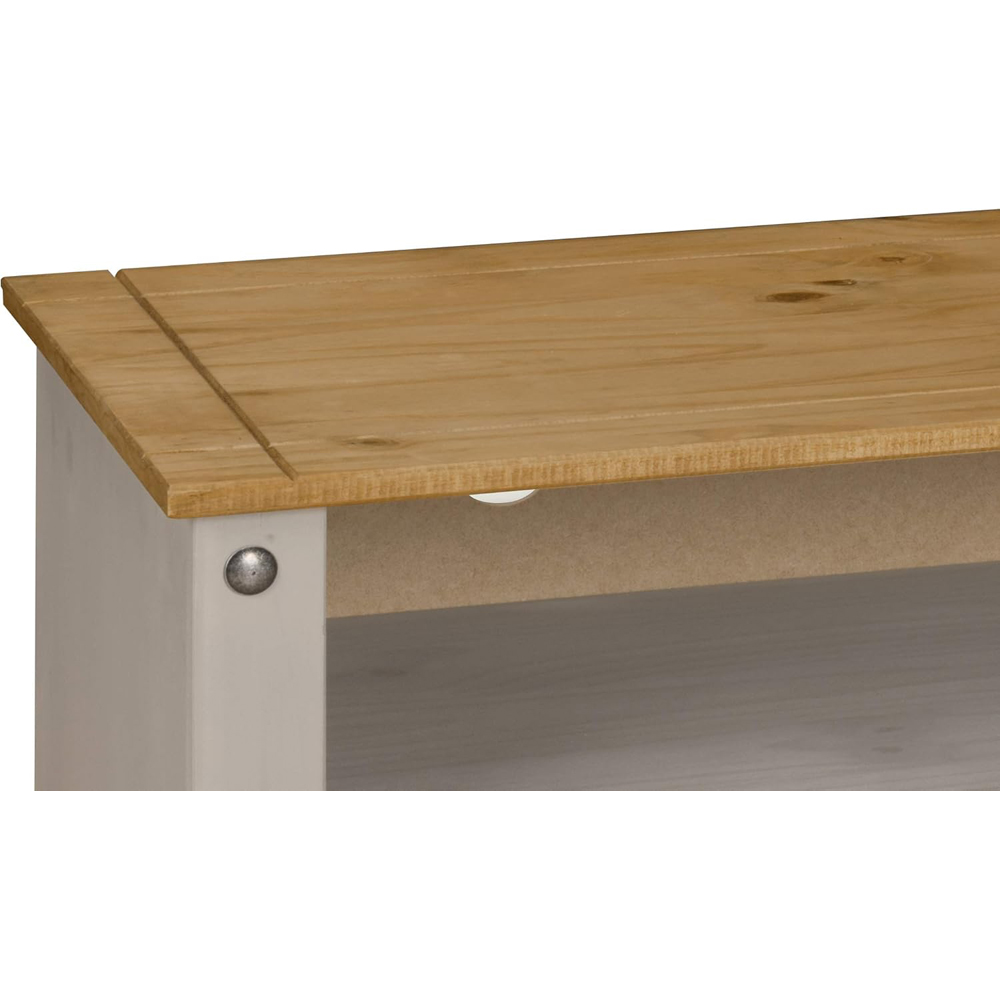 Mews Corona Grey Waxed Pine Mexican Style 2 Door Single Shelf Flat Screen TV Stand Image 3