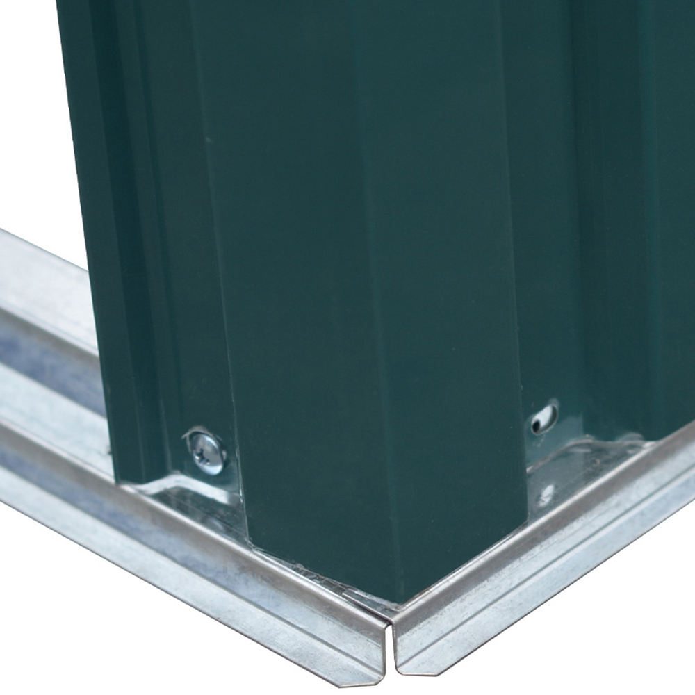 Living and Home 7.8 x 2.8ft Green Zinc Steel Log Storage Shed Image 4