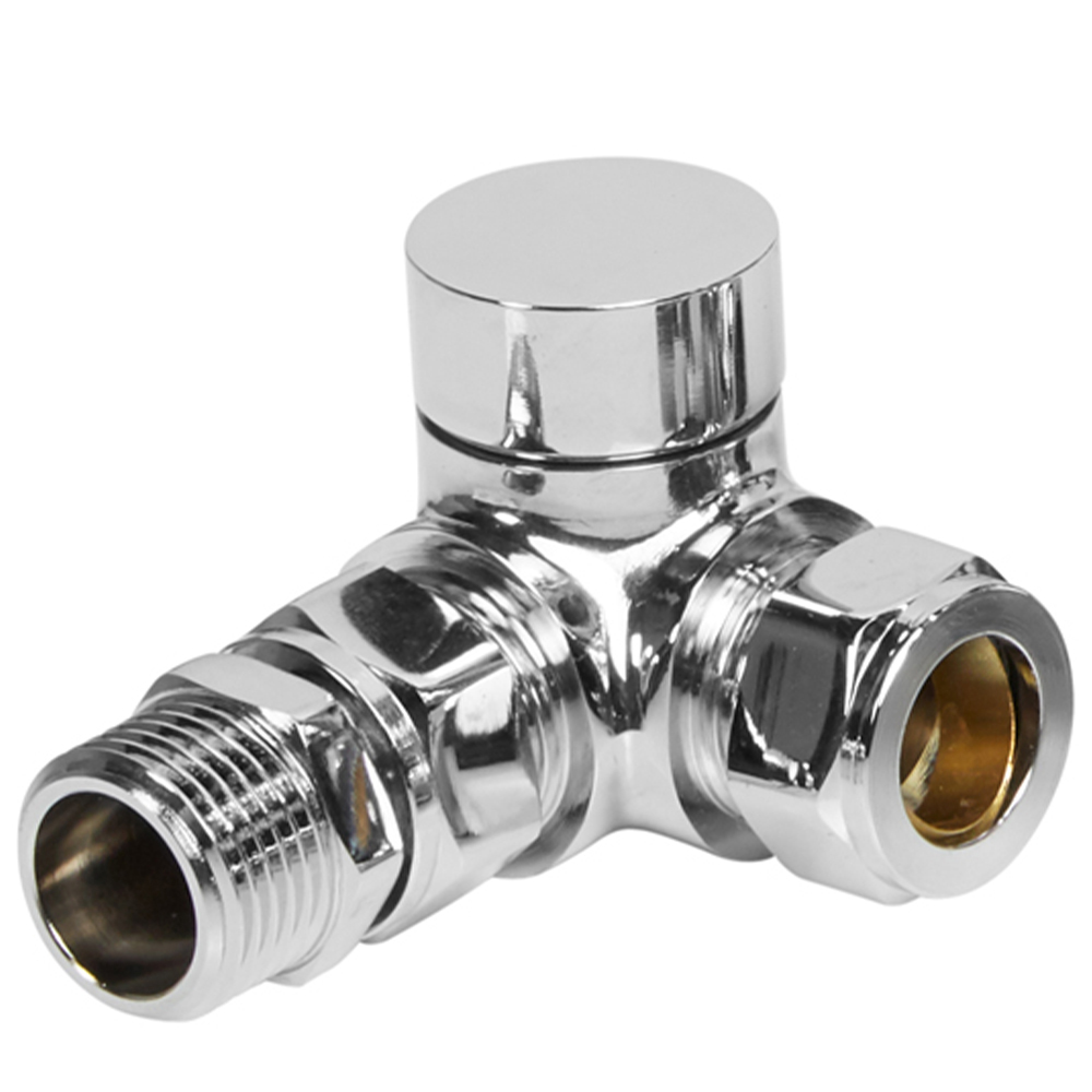 Towelrads Chrome Corner TRV and Lockshield Set 15mm x 1/2inch Image 2