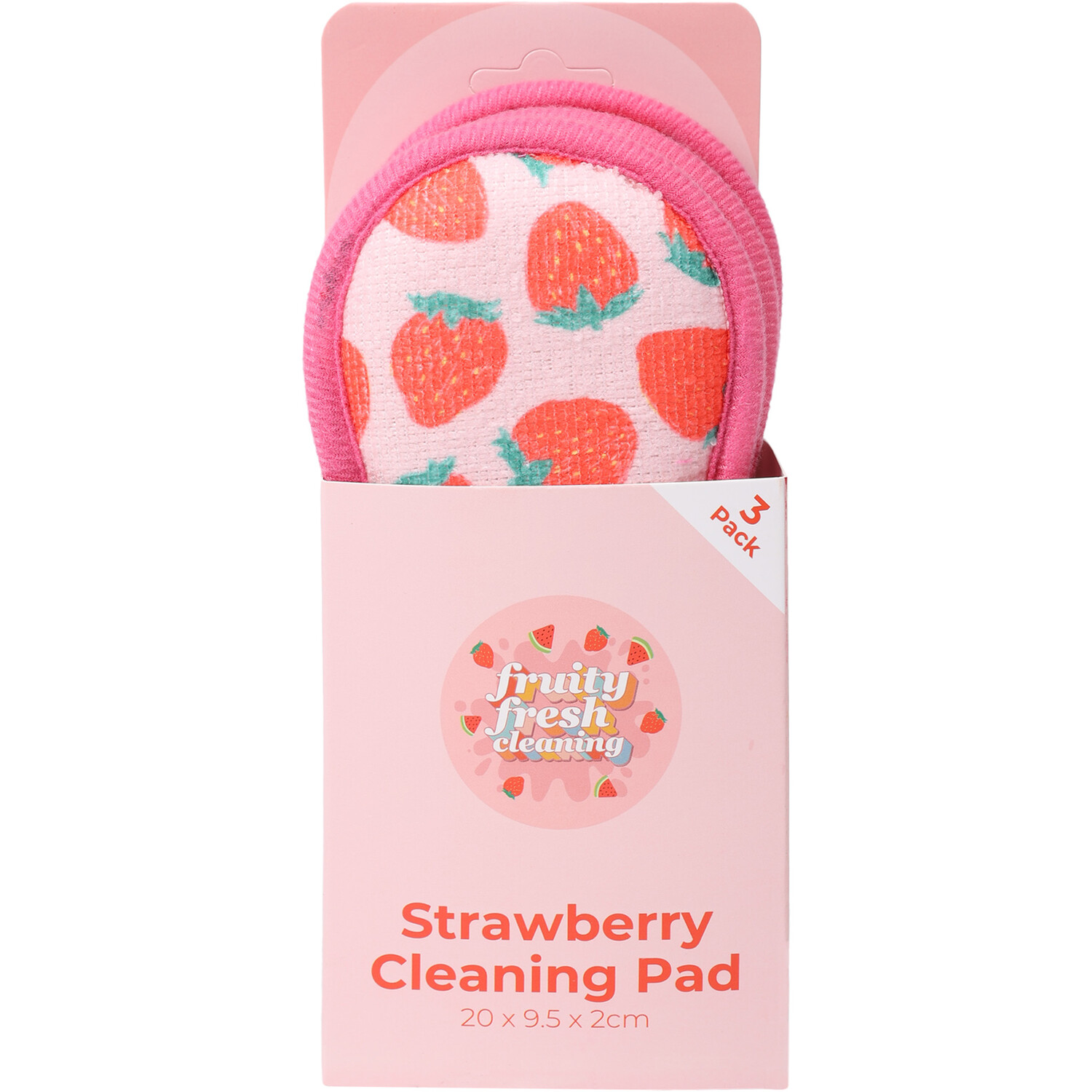 Pack of 3 Strawberry Cleaning Pads Image 1