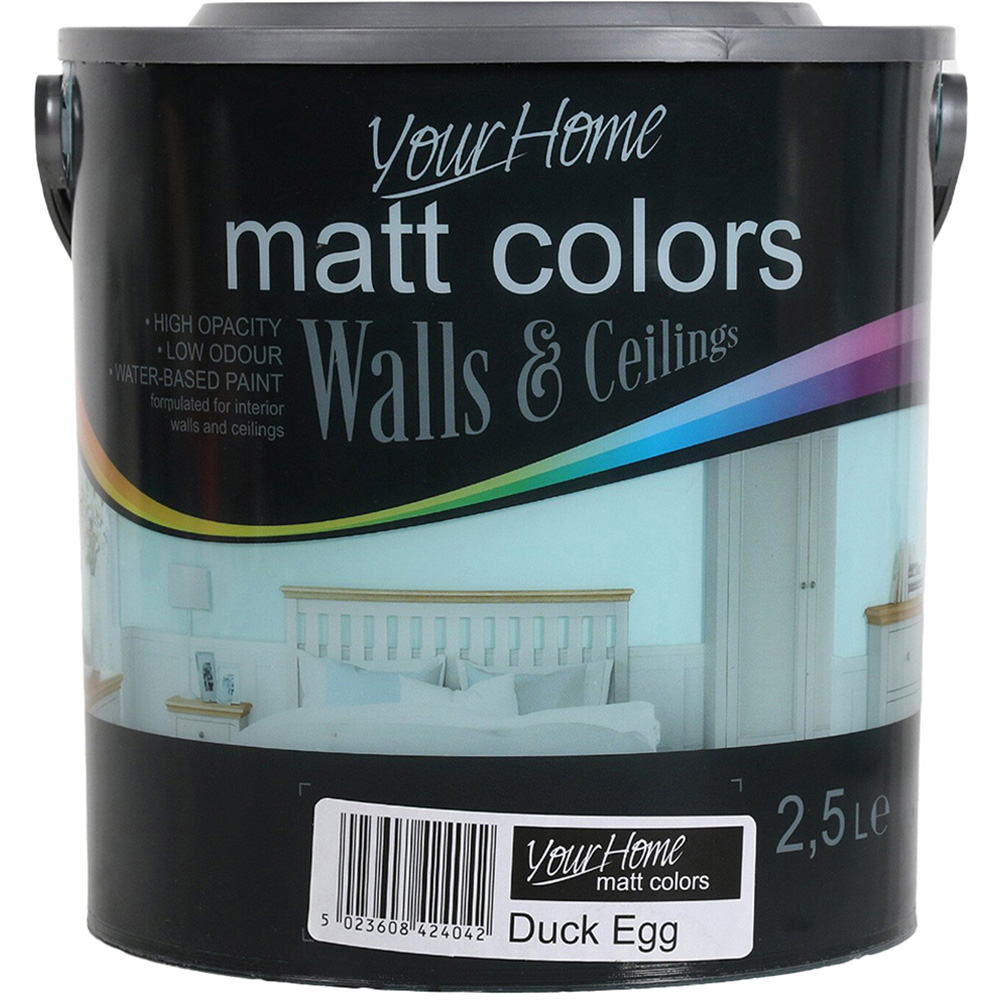 Your Home Walls & Ceilings Duck Egg Matt Emulsion Paint 2.5L Image 2