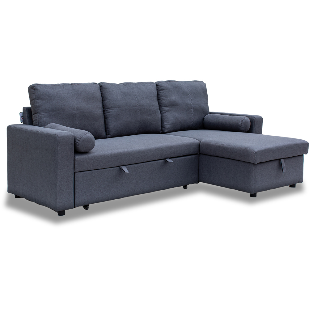Indoor Living Manhattan 3 Seater Grey Chaise Sofa Bed Image 2