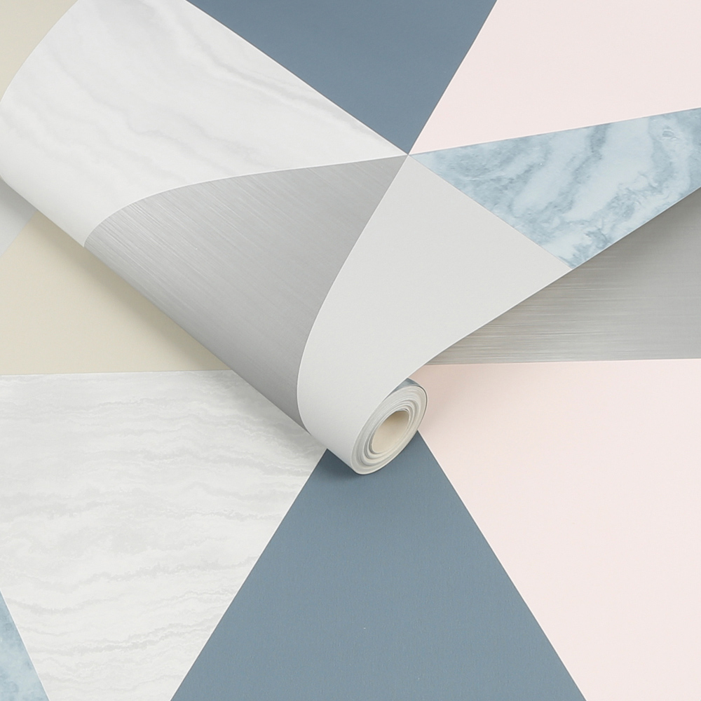 Fresco Harlequin Navy and Pink Wallpaper Image 2