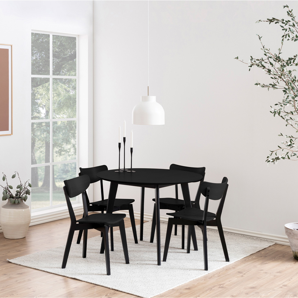 Florence Roxby 4 Seater Round Dining Table Set Black Image 9
