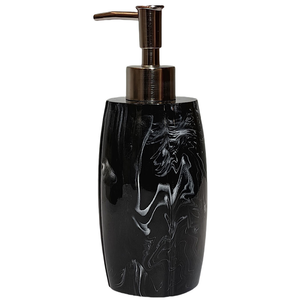 Black Carrara Marble Effect Soap Dispenser Black Image