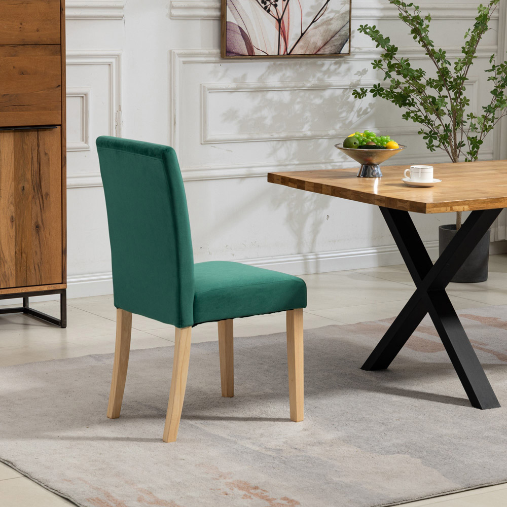Artemis Home Maiolo Set of 2 Green Velvet Dining Chair Image 5