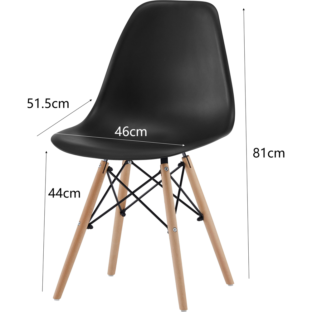 Comfy Living 4 Seater Metal Detailing Dining Set White and Black Image 9