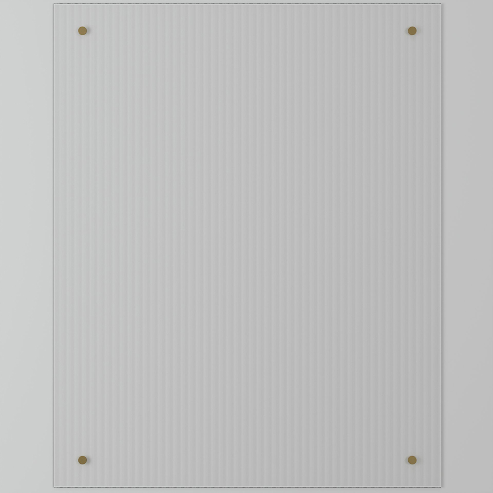 Fluted Clear Glass Kitchen Splashback with Brass Caps 600 x 750 x 4mm Image 2
