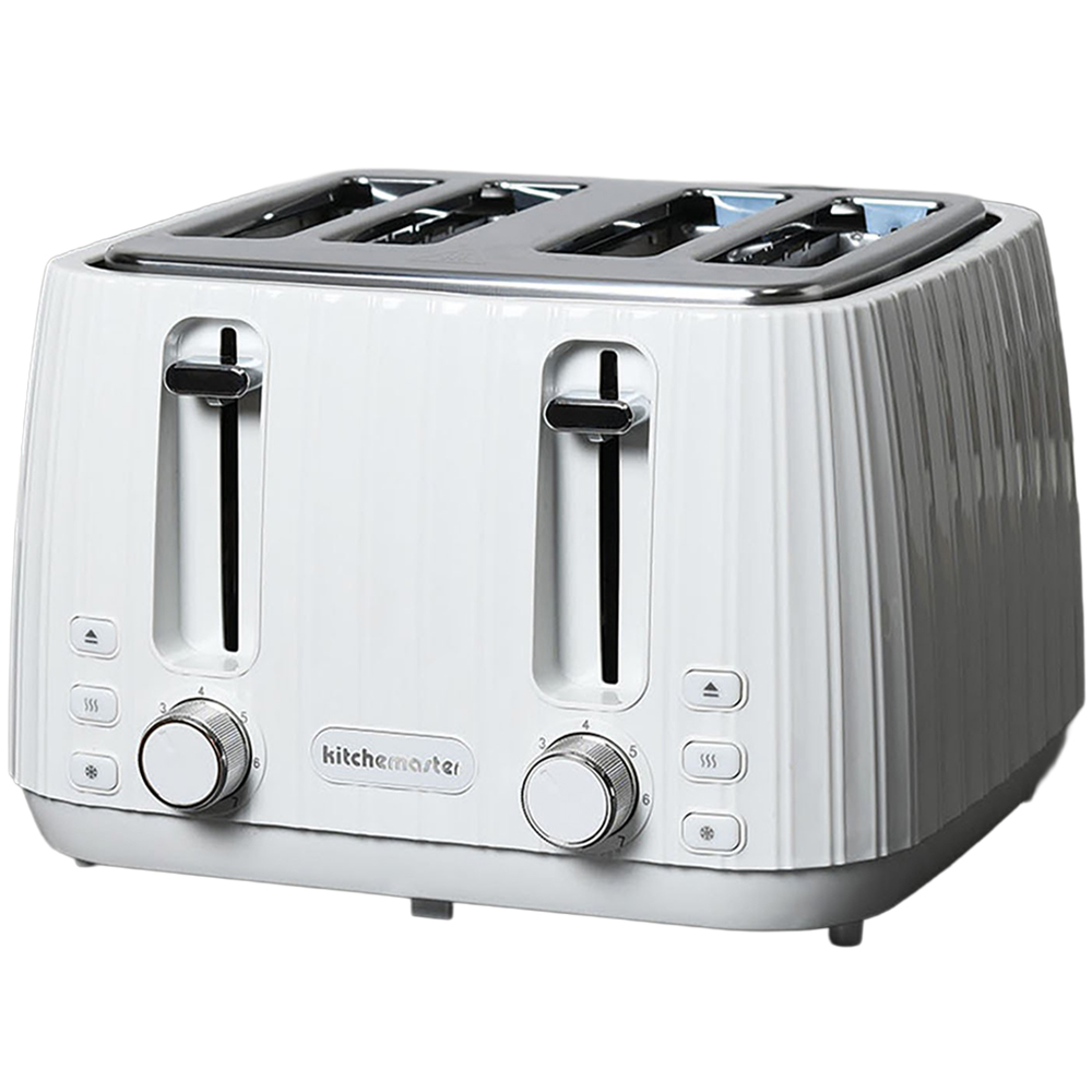KitchenMaster Waterfall 4 Slice Toaster - White Image 1