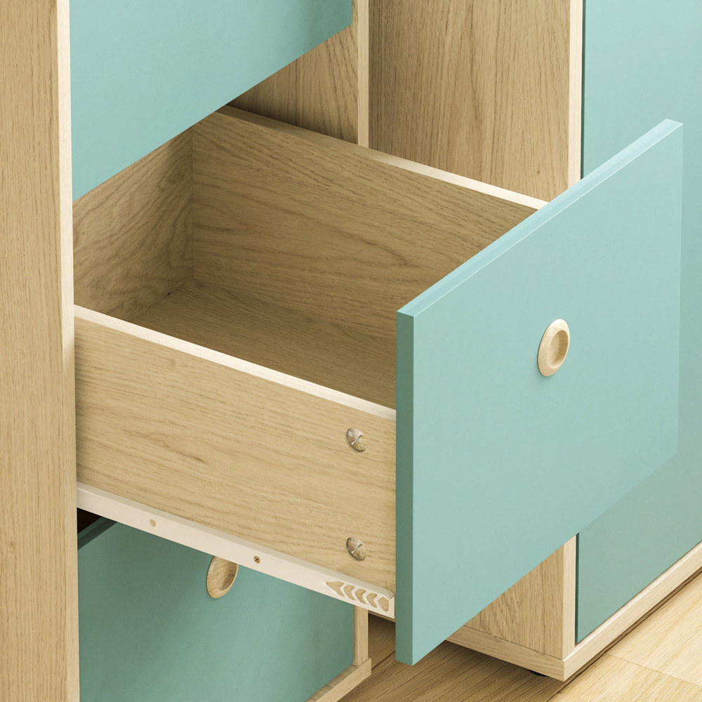 Junior Vida Neptune 3 Drawer Blue and Oak Desk Image 5