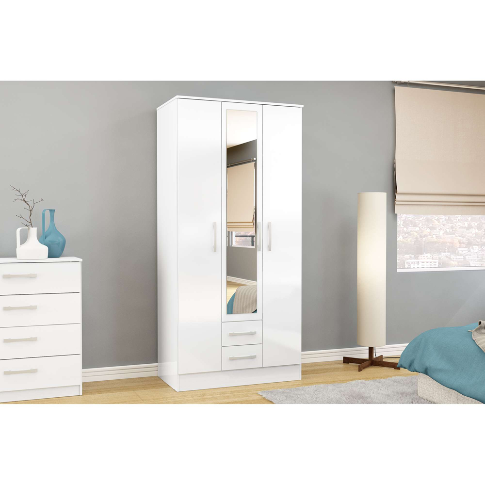 Birlea Lynx White 4 Piece Bedroom Furniture Set Image 3