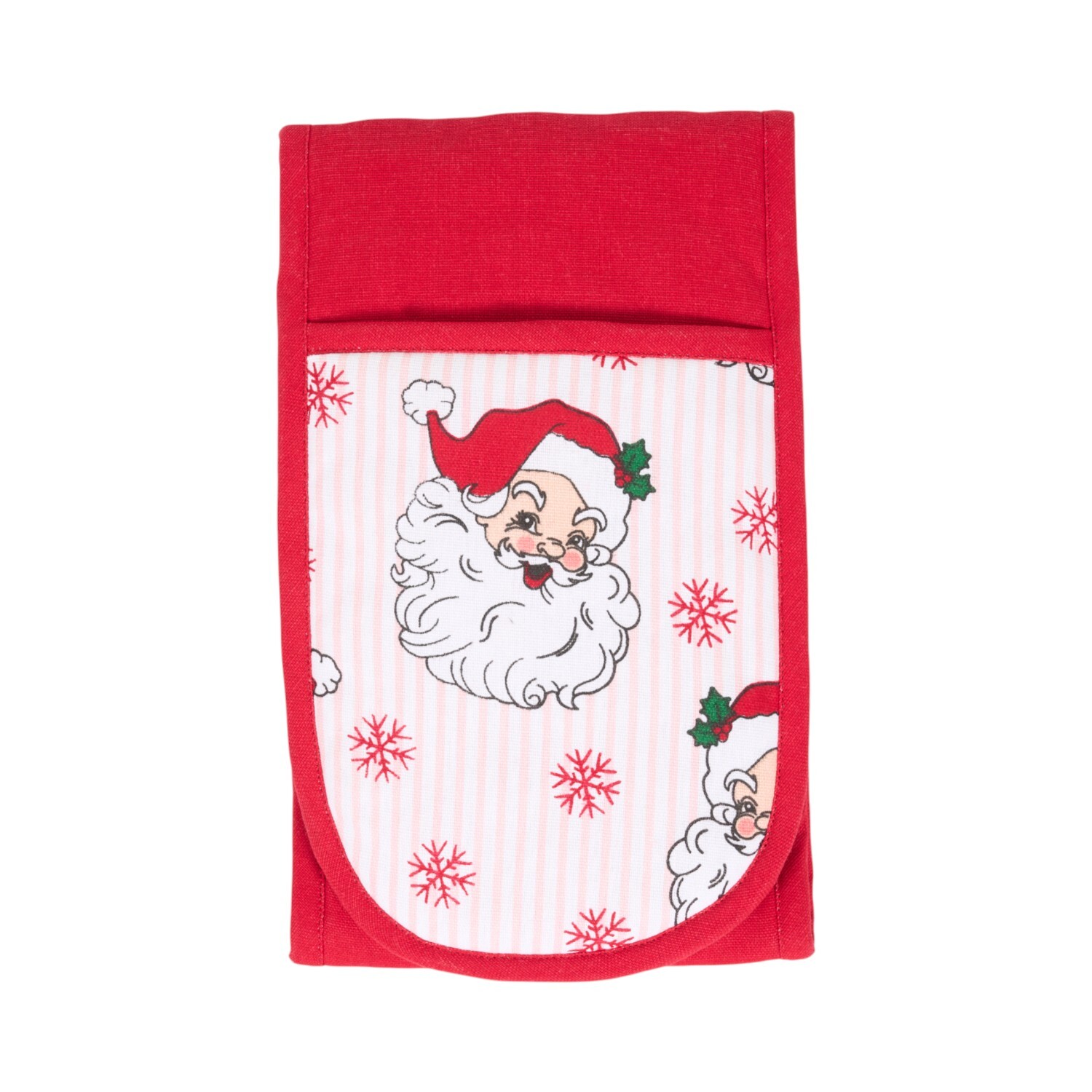 Santa Print Double Oven Glove Red Image 2