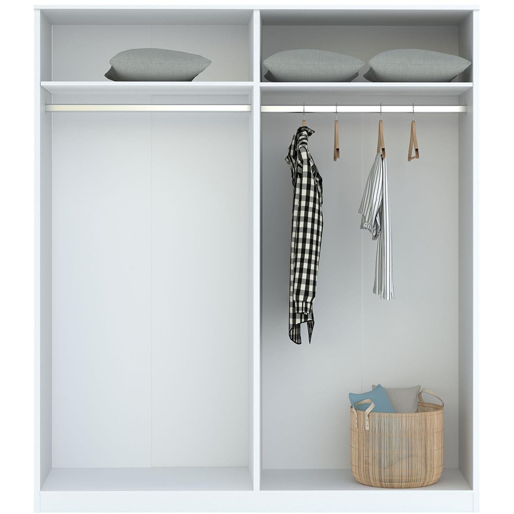 Finley 4 Door White Mirrored Wardrobe Image 4
