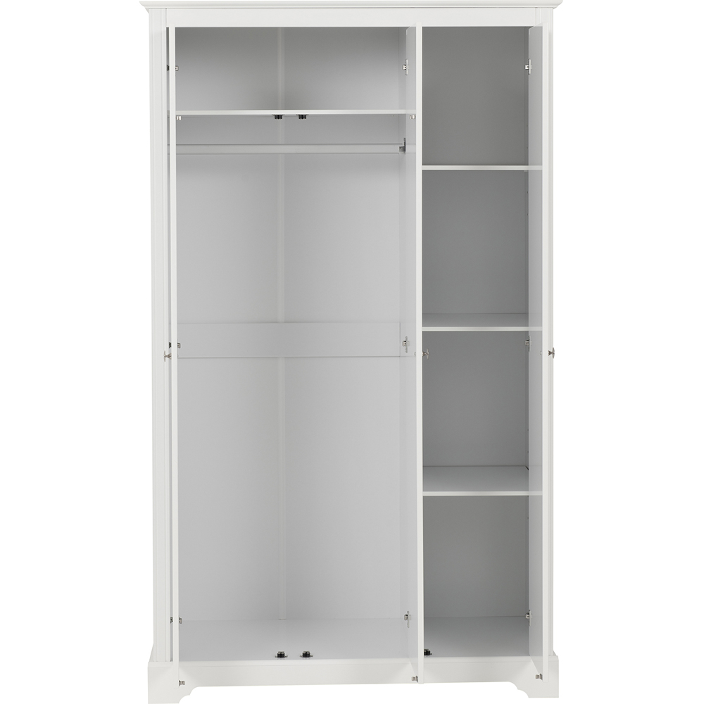 Seconique Stratford 3 Door White Wardrobe Image 4