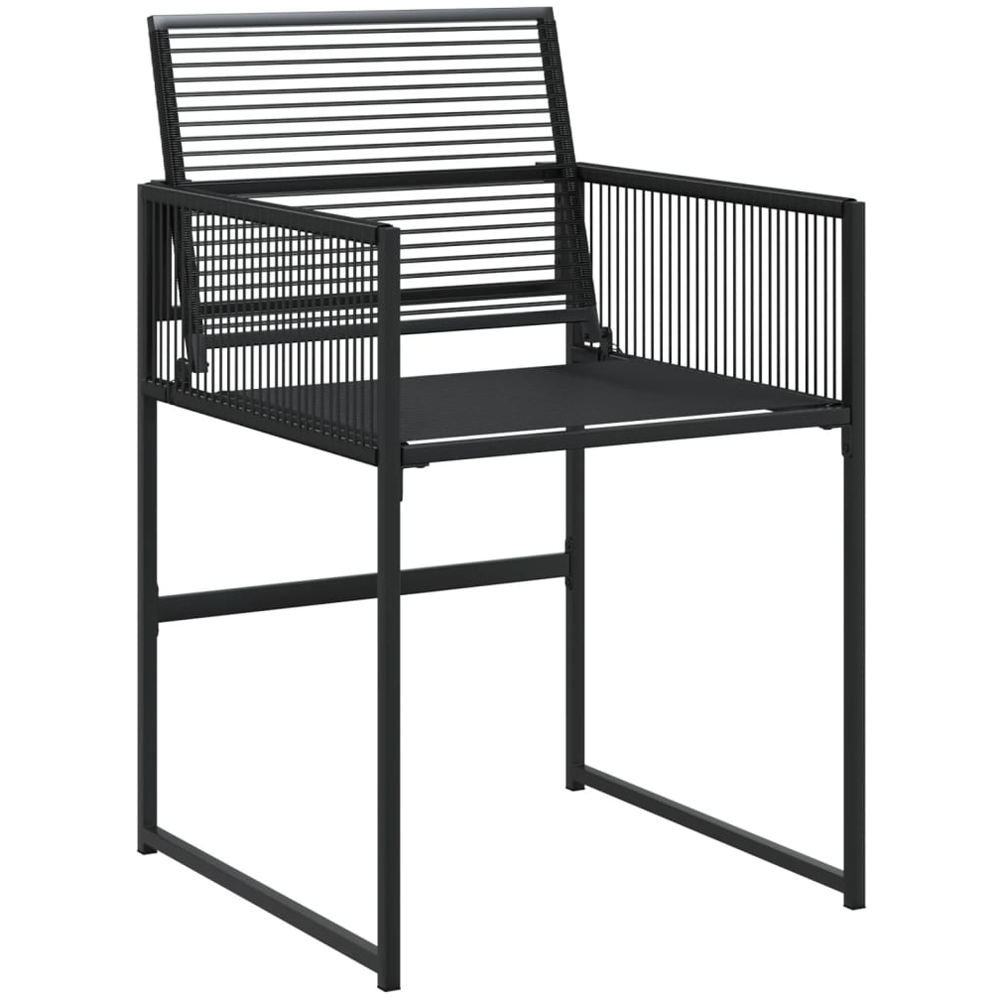 Walplus 4 Seater Foldable Poly Rattan Garden Dining Set Black Image 4