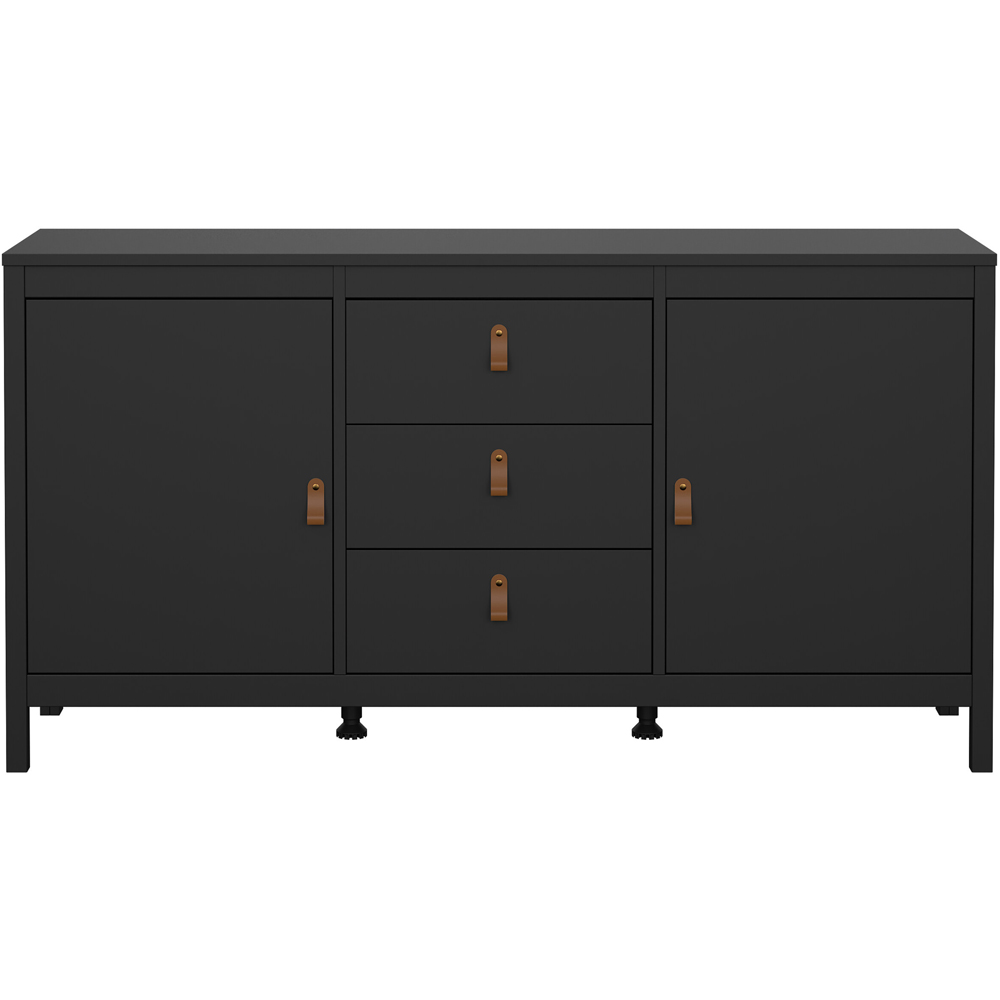 Florence Barcelona 2 Door 3 Drawer Matt Black Sideboard Image 3