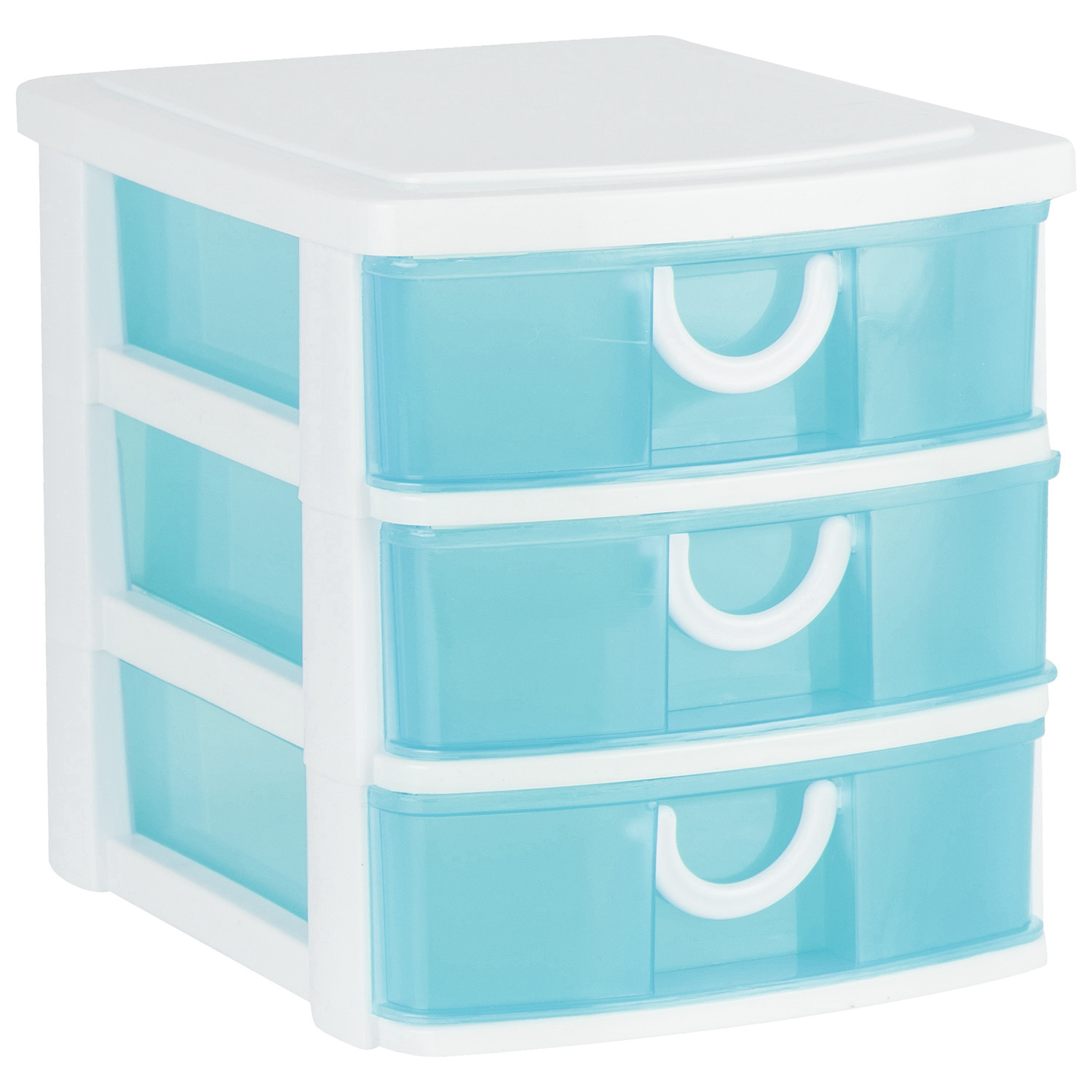 Single 3 Drawer Coloured Mini Desk Organiser in Assorted styles Image 2