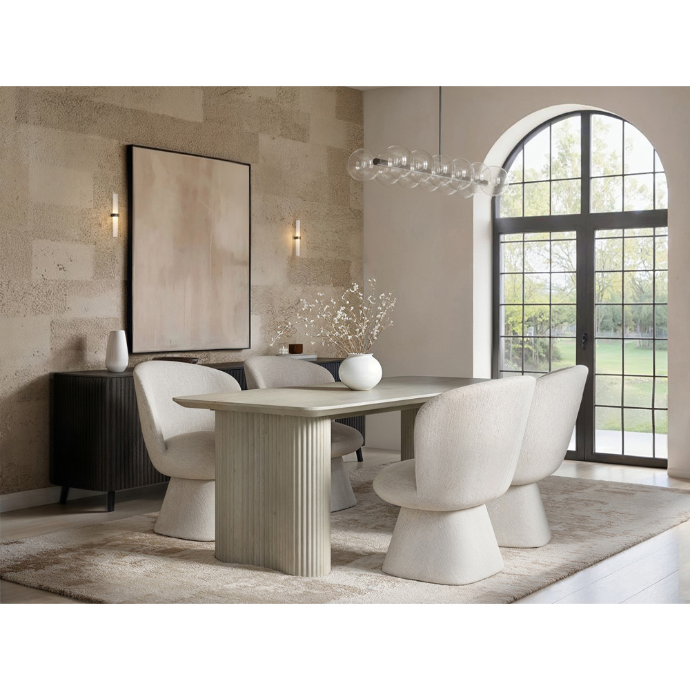SOLACE+CO Zoya Aiko Beige 4 Seater Dining Set Image 4